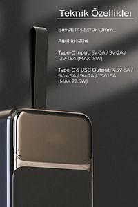 By Deji Powerbank 30000mah 22.5w Hızlı Taşınabilir Batarya Şarj Cihazı ürün fotoğrafı