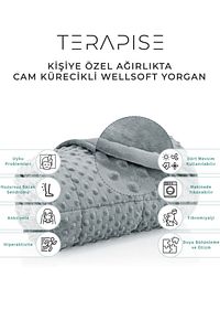 Süper Yumuşak Wellsoft Ağırlıklı Yorgan / Battaniye, 7 kg, Gri, Çift Taraflı, Tek Kişilik, 60kg üstü ürün fotoğrafı