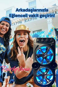 Bluetooth Hoparlör Parti Hoparlörü Karaoke Mikrofon Hediyeli Işıklı Ses Bombası Radyo Usb Sd Girişli ürün fotoğrafı