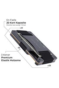 Cardx - Burano Strap - Yeni Nesil Minimalist Cüzdan, Kartlık Premium Malzeme, Rfıd Korumalı (SİYAH) ürün fotoğrafı