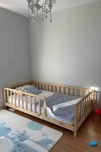 Unisex Montessori Bebek Ve Çocuk Karyolası Doğal Ahşap Yatak 100x200 ürün fotoğrafı