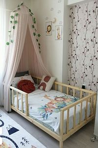 Unisex Montessori Bebek Ve Çocuk Karyolası Doğal Ahşap Yatak 100x200 ürün fotoğrafı