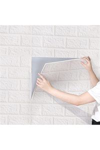 Kendinden Yapışkanlı Silinebilir Beyaz 3d Esnek Duvar Kağıdı Ev Ofis Salon Paneli 1 Adet 70x38 Cm ürün fotoğrafı