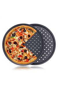 32 Cm Delikli Teflon Pizza Tepsisi | Yanmaz Yapışmaz | Fırın Kabı ürün fotoğrafı