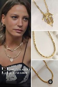 Kadın Gold Renk Leyla 3'lü Çelik Kolye Seti Çelik Kolye Seti ürün fotoğrafı