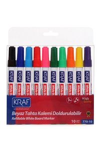 770 Doldurulabilir Beyaz Tahta Kalemi 10'lu Set ürün fotoğrafı
