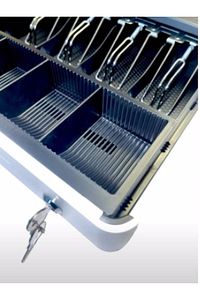 Yazarkasa Kablosuz Para Çekmecesi 4 Banknot 4 Bozuk Para Bölmeli 33x35 Cm Metal ürün fotoğrafı