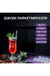 2 Adet Kapaklı 33 Hazneli Yuvarlak Buz Kalıbı Kokteyl Sunum Buz Kalıbı 2li Sarı/lila ürün fotoğrafı