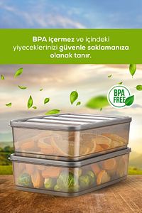 4lü Bella Buzdolabı Düzenleyici Saklama Kabı Büyük Boy ürün fotoğrafı