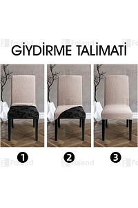 Sandalye Kılıfı Yıkanabilir Likralı Esnek Lastikli Sandalye Örtü ürün fotoğrafı