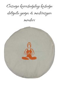 Yoga Ve Meditasyon Minderi | Karabuğday Kabuklu Dolgulu - Turuncu Yogi Baskılı ürün fotoğrafı