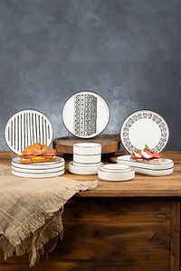 14 Parça 6 Kişilik Stackable Sio Savior Kahvaltı Takımı - Lüx Kahvaltılık Sunum Seti Tabağı ürün fotoğrafı