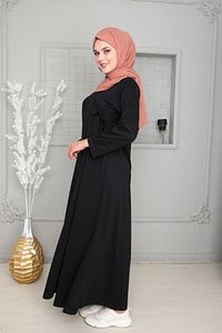 Mevsimlik Bağlamalı Kadın Tesettür Namaz Elbisesi, Terletmeyen Namaz Kıyafeti, Dökümlü Ferace ürün fotoğrafı