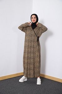 Mevsimlik Yandan Bağlamalı Kadın Namaz Elbisesi, Terletmeyen Namaz Kıyafeti, Dökümlü Ferace ürün fotoğrafı