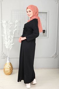 Mevsimlik Bağlamalı Kadın Tesettür Namaz Elbisesi, Terletmeyen Namaz Kıyafeti, Dökümlü Ferace ürün fotoğrafı