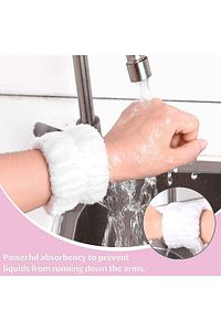 2 Adet HAVLU BİLEKLİK  Beyaz Süper Soft Havlu Bilek Yıkama Bandı Sporcu Spa Bileklik %100 pamuk ürün fotoğrafı