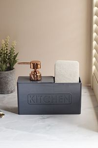 Kitchen Gri Sünger Hazneli Mutfak Sıvı Sabunluk 13198 ürün fotoğrafı
