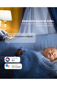 Akıllı Led Ampul 2'li Set, 9w, Titreşimsiz, 16.7 Milyon Renk, Sesli Kontrol, 2 Yıl Garantili ürün fotoğrafı