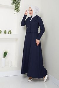 Kadın Giyim Abiye Moda Etek-ceket Ikili Takım 2699 Lacivert ürün fotoğrafı