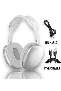 P9 Air Pro Max Kablosuz 5.0 Mikrofonlu Aux Kablolu Bluetooth Kulaklık Android Ve Ios Uyumlu ürün fotoğrafı