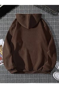 Kahverengi Unisex Kapüşonlu Oversize Sweatshirt ürün fotoğrafı