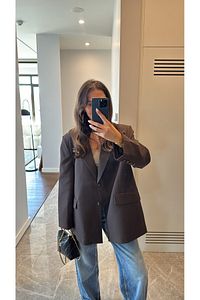 Marka Model Acı kahve Çizgili Ceket ürün fotoğrafı