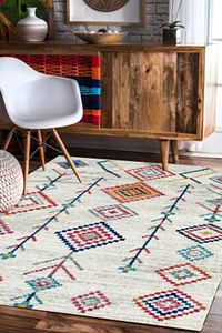 Şönil Kilim Desenli Modern Halı (MAKİNADA YIKANABİLİR SÜNGERLİ DOT/KEÇE TABAN) - Cp658 ürün fotoğrafı