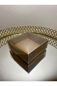 Kraft Kutu Asetat Kapaklı 8*8*3cm (100 Adet) ürün fotoğrafı