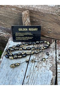 Kehribar Tesbih - Golden Rosary, Sertifikalı, Altınlı, Isim Yazılabilir Özel Ahşap Kutulu ürün fotoğrafı