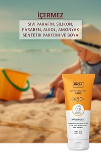 %100 Doğal Bebek Güneş Kremi-leke Karşıtı Mineral Filtreli Yüksek Koruma 50spf Uva Uvb 50ml ürün fotoğrafı