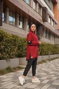 Pamuklu Tunik Pantolon Eşofman Takım Trn2030 Bordo ürün fotoğrafı