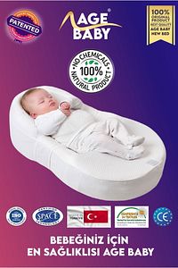 Reflü Yeni Doğan Bebek Yatağı Unisex Yıkanabilir Kılıflı Ve Sıvı Geçirmez Alezli ürün fotoğrafı