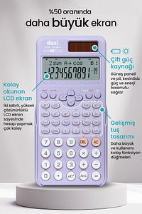 X-800 Yeni Nesil 240 Fonksiyonlu Bilimsel Hesap Makinesi, Lila ürün fotoğrafı