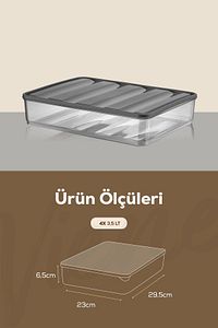 4lü Bella Buzdolabı Düzenleyici Saklama Kabı Büyük Boy ürün fotoğrafı