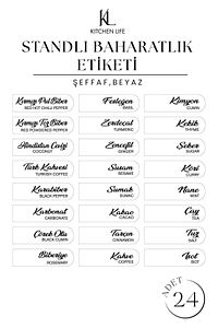 12 li Standlı Kendinden Yapışkanlı Kapaklı Kaşıklı Baharatlık Takımı - Kulplu Çizgili Baharatlık ürün fotoğrafı