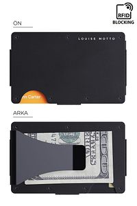 Cardx - Burano Clips - Yeni Nesil Minimalist Cüzdan & Metal Kartlık - Rfid Koruma (SİYAH) ürün fotoğrafı