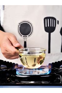 Cam Kepçe Lüks Isıya Dayanıklı Cam Sos ve Çorba Kepçesi Borosilikat ürün fotoğrafı