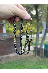 Kehribar Tesbih - Golden Rosary, Sertifikalı, Altınlı, Isim Yazılabilir Özel Ahşap Kutulu ürün fotoğrafı