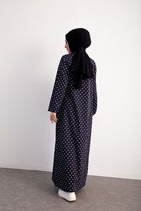 Mevsimlik Yandan Bağlamalı Namaz Elbisesi Puantiye Desenli ürün fotoğrafı