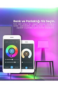 Akıllı Led Ampul 2'li Set, 9w, Titreşimsiz, 16.7 Milyon Renk, Sesli Kontrol, 2 Yıl Garantili ürün fotoğrafı