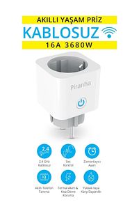 45525 Tuya Destekli Akım Korumalı 2.4GHz Kablosuz Akıllı Wi-Fi Priz ürün fotoğrafı