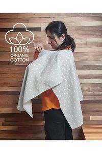 Müslin Gri Yıldızlar Panço 130x85 Fonksiyonel Puset Örtüsü Ve Emzirme Önlüğü Emzirme Örtüsü ürün fotoğrafı
