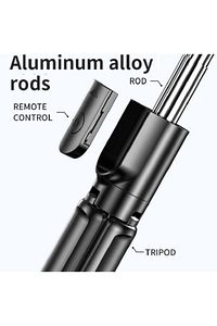 Siyah Kablosuz Kumandalı Telefon Selfie Çubuğu Monopod Ayaklı Tripod Bluetooth ürün fotoğrafı