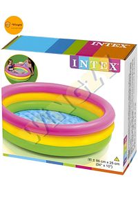 Intex Bebek Havuzu, 3 Boğumlu Sunset Baby Pool 86x25 Cm (BONE HEDİYELİ) ürün fotoğrafı