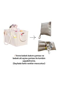 Bebek Alt Açma Bakım Çantası Organizer Krem ürün fotoğrafı