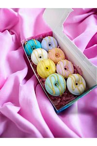 Mini Donutlar 8'li Banyo Bombası/ Nem Bombası / Manikür Pedikür Topu / Banyo Topu ürün fotoğrafı
