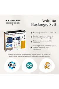 Uno R3 Robotik Kodlama Başlangıç Seti Proje Kitapçığı Alpgen Robotics ürün fotoğrafı