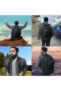 50 Lt Siyah Büyük Boy Su Geçirmez Çok Gözlü Yürüyüş-seyahat-okul-dağcı-trekking Sırt Çantası ürün fotoğrafı