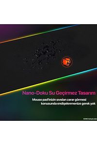 Rgb Led Gaming Mousepad Siyah Kaymaz Su Geçirmez Xl Mause Pad 80x30 Cm ürün fotoğrafı