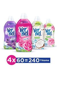 Max Konsantre Çamaşır Yumuşatıcısı 4 x 1440 ml (240 Yıkama) Gül + Lavanta + Hin. Cevizi +Şakayık ürün fotoğrafı